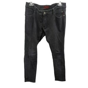 Vintage TRIPP NYC by‎ Daang Goodman 90's Black Goth Denim Striped Jeans 32 RARE